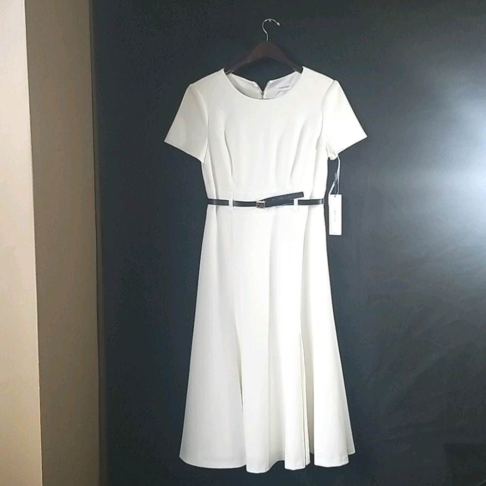 White Calvin Klein Dress.
